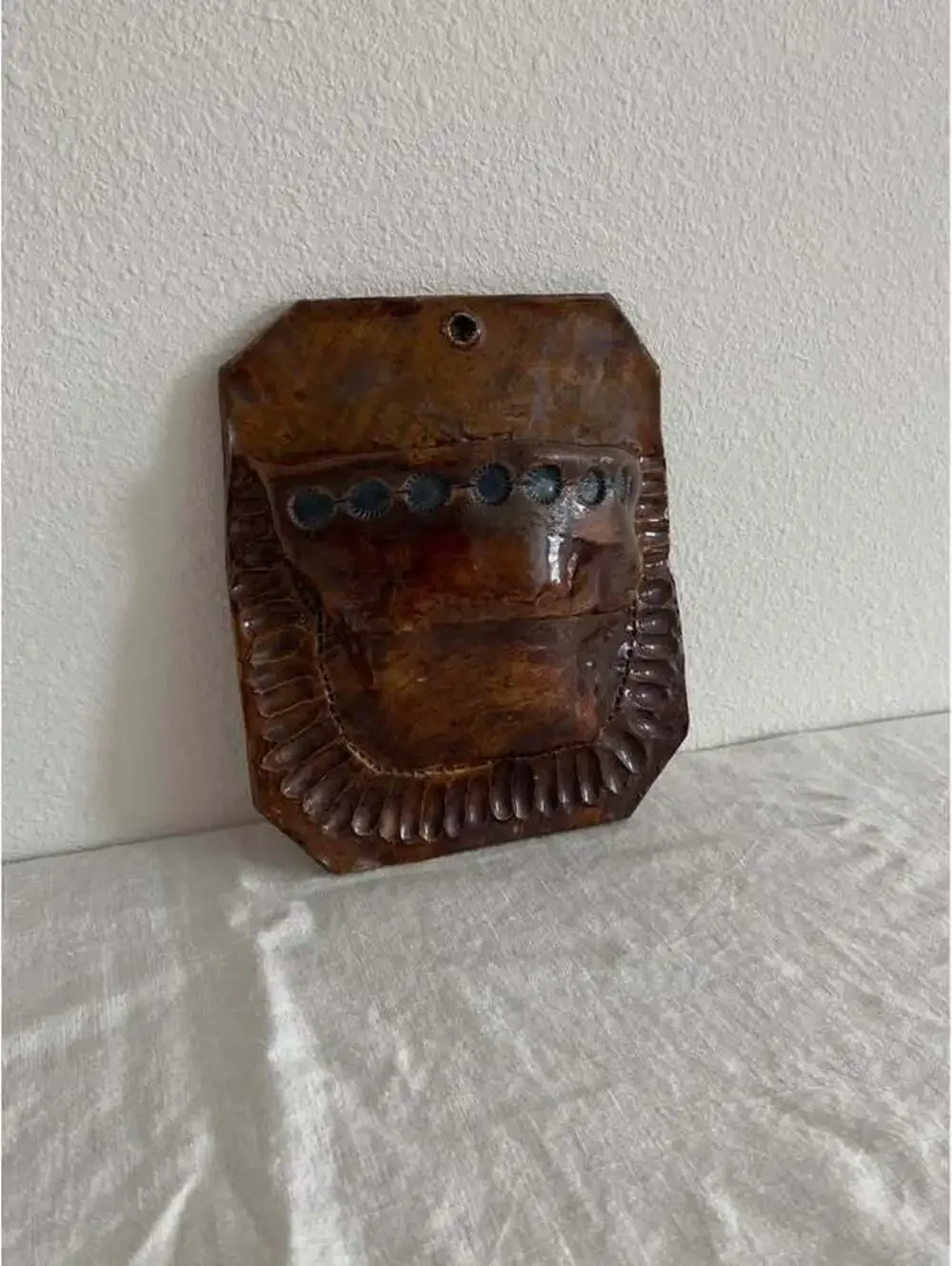 folk art ceramic wall pocket